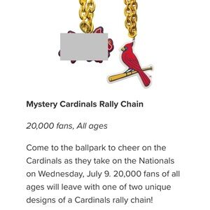 Cardinals Rally Chain Necklace